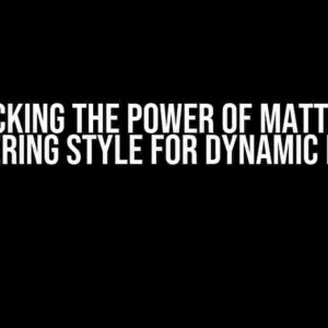 Unlocking the Power of Matter-js: Mastering Style for Dynamic Bodies